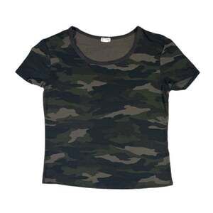Garage Green/Gray Camo Military Print T-Shirt | Size XS